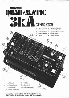 Bowens Ltd Quadmatic Flash Systems manual. Camera Instructions.